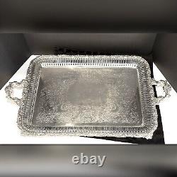 Antique Silverplate Serving Tea Tea Silver plate Wilcox Vintage Butlers Tray