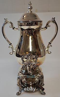 Antique Silverplated Coffee / Tea Samovar Urn Carafe vtg 19 Tall Indonesia