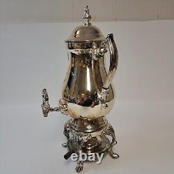 Antique Silverplated Coffee / Tea Samovar Urn Carafe vtg 19 Tall Indonesia