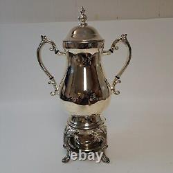 Antique Silverplated Coffee / Tea Samovar Urn Carafe vtg 19 Tall Indonesia