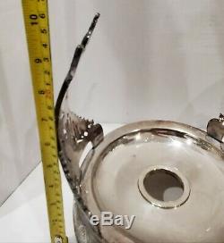 Antique Simpson Hall Miller Quadruple Silver Plate Tea Pot with Stand