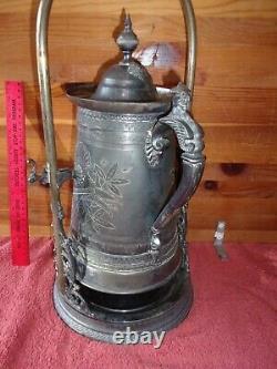 Antique Simpson Hall Miller Quadruple Silver Plate Tipping Tea Coffee Pot kettle