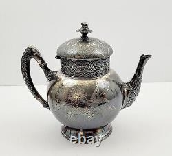 Antique Southington Quadruple Plate Silver-Plate Tea Kettle Pot 025 (VERY RARE)