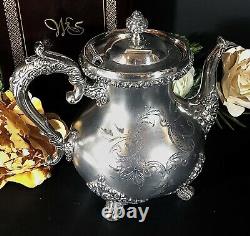 Antique Standard Silver Co Tea Coffee Set / Tray Victorian 5 pcs. Circa 1900