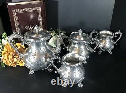 Antique Standard Silver Co Tea Coffee Set / Tray Victorian 5 pcs. Circa 1900