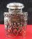 Antique Tea Caddy Repousse Silverplate Denmark Village Scenes Webster & Son Ny