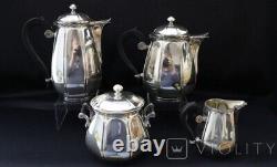 Antique Tea Pot Silver Plated Metal Christofle Kettle Coffee Bowl Creamer France