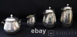 Antique Tea Pot Silver Plated Metal Christofle Kettle Coffee Bowl Creamer France