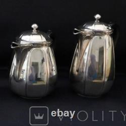 Antique Tea Pot Silver Plated Metal Christofle Kettle Coffee Bowl Creamer France
