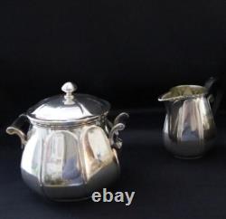 Antique Tea Pot Silver Plated Metal Christofle Kettle Coffee Bowl Creamer France