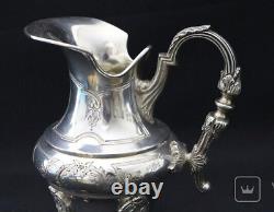 Antique Tea Pot Silver Plated Metal Roux Marquand Kettle Bowl Creamer France 20c