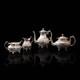 Antique Tea Service, English, Silver Plate, Hand Chased, Teapot, Jug, C. 1900