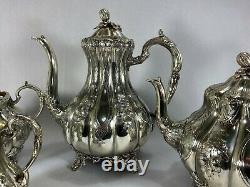 Antique Tea Set SHAW & FISHER Silver plate ORNATE circa 1860 SHEFFFIELD Beauty