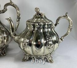 Antique Tea Set SHAW & FISHER Silver plate ORNATE circa 1860 SHEFFFIELD Beauty
