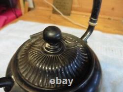 Antique Tea pot and warmer WILCOX Quadruple Silver plate pewter 1800's