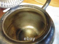 Antique Tea pot and warmer WILCOX Quadruple Silver plate pewter 1800's