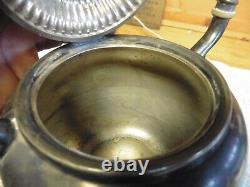 Antique Tea pot and warmer WILCOX Quadruple Silver plate pewter 1800's