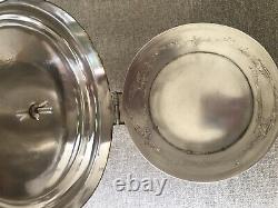 Antique Thomas Wilkinson Silver Plate Biscuit Tea Barrel Tin Box 8H England