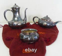 Antique Tiffany & Co Silver Soldered Melon Form Coffee Tea Set Free Shipping