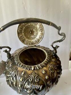 Antique Tilting Silver Plate Tea Kettle 18th / 19th Century