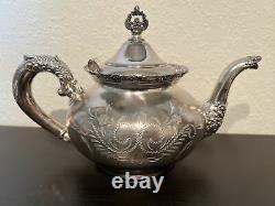 Antique VAN BERGH Quadruple Plate Silver 4 Piece Tea Coffee Set Rochester NY 468