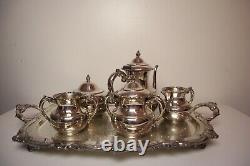Antique VAN BERGH Quadruple Plate Silver 5 Piece Tea Coffee Set Rochester NY #25