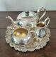 Antique Victorian Silver Plated Tea Pot Set And Tray 1880's Teapot James Deakin