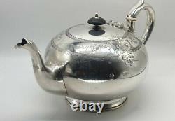 Antique VICTORIAN SILVER PLATED TEA POT Set and Tray 1880'S Teapot James Deakin