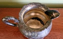 Antique Van Bergh Quadruple Silverplate Tea Set 4 Pc Pat. 1898 Rococo Style
