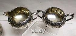 Antique Victoria Silver TEASET (1) Teapot (2)Coffee Pots, Sugar & Creamer