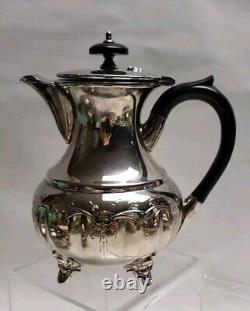 Antique Victoria Silver TEASET (1) Teapot (2)Coffee Pots, Sugar & Creamer