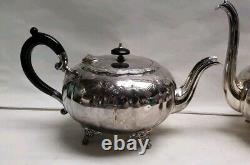Antique Victoria Silver TEASET (1) Teapot (2)Coffee Pots, Sugar & Creamer