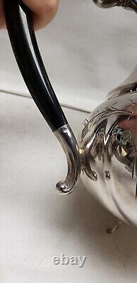 Antique Victoria Silver TEASET (1) Teapot (2)Coffee Pots, Sugar & Creamer