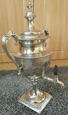Antique Victorian 18th/19th Cen Birmingham Silver Plate Coffee Tea Urn / Samovar