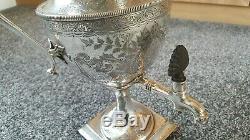 Antique Victorian 18th/19th Cen Birmingham Silver Plate Coffee Tea Urn / Samovar