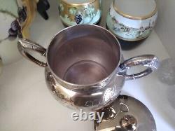 Antique Victorian 4pc Tea Set Quad Silver Plate Hartford Very Elegant 1881-1893