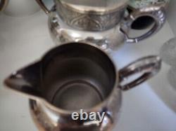 Antique Victorian 4pc Tea Set Quad Silver Plate Hartford Very Elegant 1881-1893