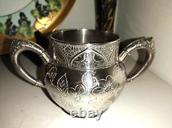Antique Victorian 4pc Tea Set Quad Silver Plate Hartford Very Elegant 1881-1893