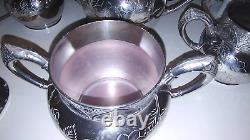 Antique Victorian 4pc Tea Set Quad Silver Plate Hartford Very Elegant 1881-1893