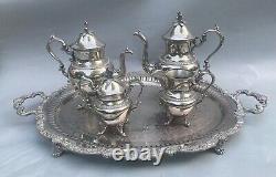 Antique Victorian 5 pc Silver Plate Tea Set