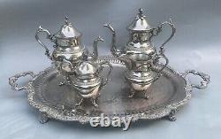 Antique Victorian 5 pc Silver Plate Tea Set