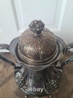 Antique Victorian Art Quadruple Plate Tea Hot Water Urn Victor Silver Co