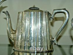 Antique Victorian BEST ENGLISH SILVER PLATE EPNS 4 PIECE SET Coffee Tea