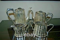 Antique Victorian BEST ENGLISH SILVER PLATE EPNS 4 PIECE SET Coffee Tea