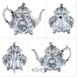 Antique Victorian George Travis, Sheffield silver plate 4 piece tea coffee set