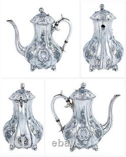 Antique Victorian George Travis, Sheffield silver plate 4 piece tea coffee set