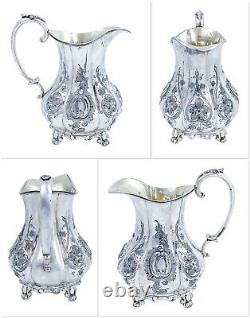 Antique Victorian George Travis, Sheffield silver plate 4 piece tea coffee set