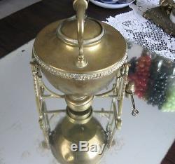 Antique Victorian Heavy Quality Brass Tipping Tea Pot With Stand Samovar