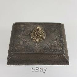 Antique Victorian James Dixon and Sons Silver Plated Bombe Tea Caddy Decorative