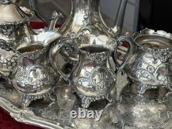 Antique Victorian Meriden Quadruple Plate Coffee & Tea Set 5 pcs